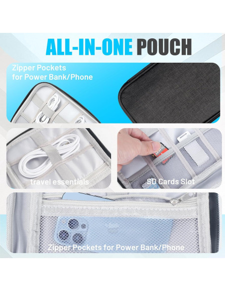 Bolsa Organizadora de Cables YONSEN DB001 Negra 24.5x35 cm