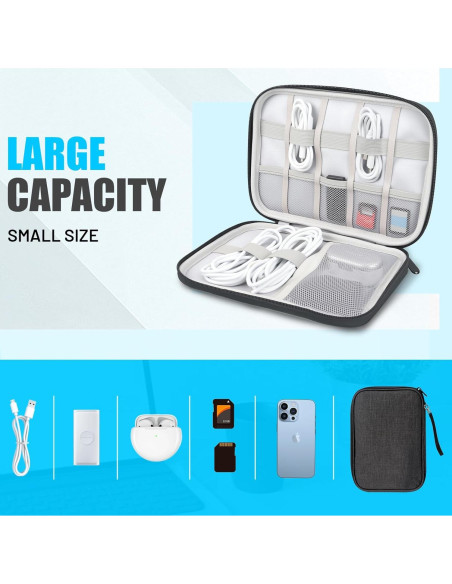 Bolsa Organizadora de Cables YONSEN DB001 Negra 24.5x35 cm