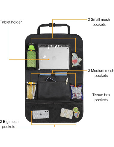 Organizador de Asiento Trasero JUCAINHI 2 PCS Impermeable