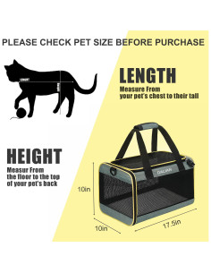 Transportín Suave DALIAN para Mascotas 7,71 kg 44,5x25,4x25,4 cm 2