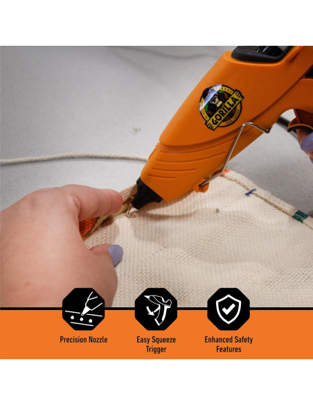 Pistola de Pegamento Caliente GORILLA + 45 Barras 10.2 cm Pistola de Pegamento Caliente GORILLA + 45 Barras 10.2 cm