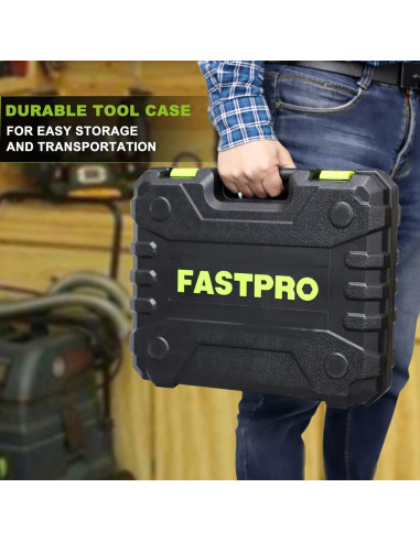 Juego de Herramientas 177 Piezas FASTPRO con Taladro 20V