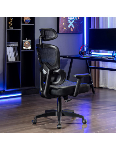 Silla de Oficina Ergonómica VECELO Respaldo Alto Malla Ajustable