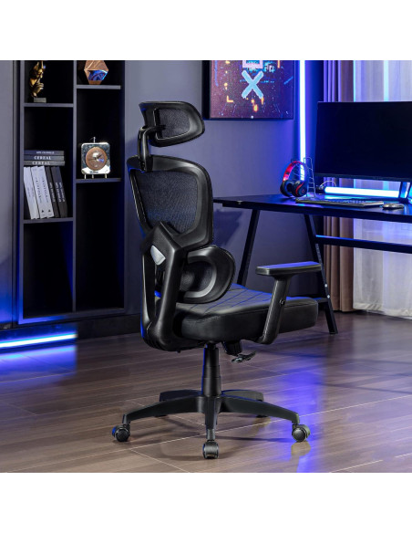 Silla de Oficina Ergonómica VECELO Respaldo Alto Malla Ajustable