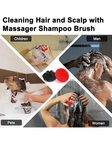 NICEMOVIC Set de 4 Cepillos Exfoliantes para Cuero Cabelludo