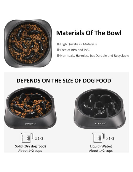 Cuenco de Alimentación Lenta para Perros YINEYA Mediano - Negro Cuenco de Alimentación Lenta para Perros YINEYA Mediano - Negro
