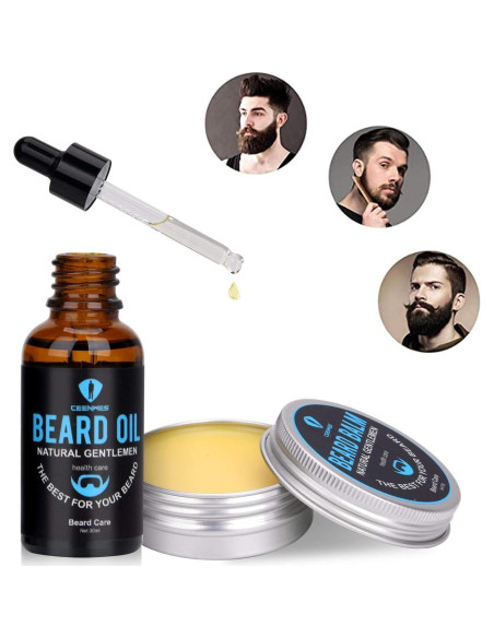 Kit de Cuidado de Barba Ceenwes 9 Piezas con Aceite y Jabón