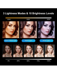 Anillo de Luz LED 15.24 cm PolyPower con 10 Niveles de Brillo 2