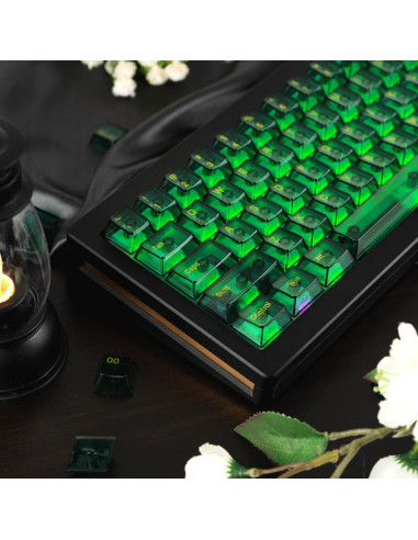 Teclas Transparentes Verde Esmeralda GEKUCAP 157 Teclas PC