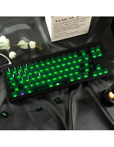 Teclas Transparentes Verde Esmeralda GEKUCAP 157 Teclas PC