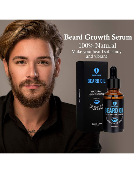 Kit de Cuidado de Barba Ceenwes 9 Piezas con Aceite y Jabón