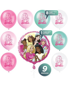 Juego de Globos de Fiesta Barbie - Home & Hoopla, 9 Piezas 2