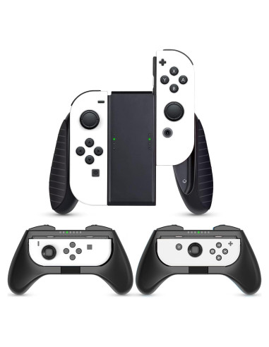 Agarraderas para Joy-Con Nintendo Switch HEYSTOP 3 en 1 Negro