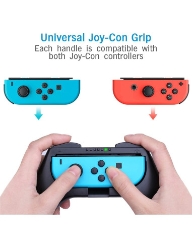 Agarraderas para Joy-Con Nintendo Switch HEYSTOP 3 en 1 Negro