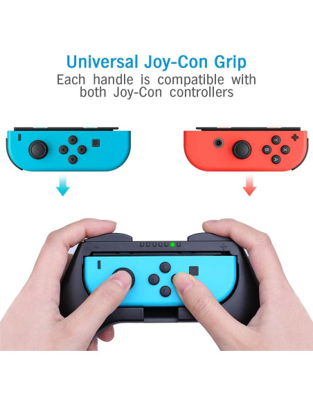 Agarraderas para Joy-Con Nintendo Switch HEYSTOP 3 en 1 Negro