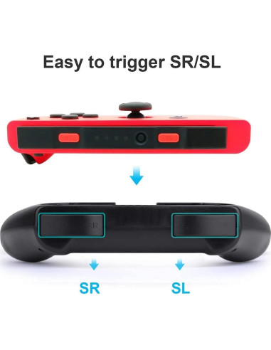 Agarraderas para Joy-Con Nintendo Switch HEYSTOP 3 en 1 Negro