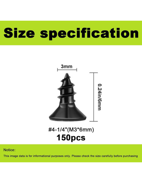 Tornillos Pequeños M3x6mm JERLITU 150pcs Acero al Carbono