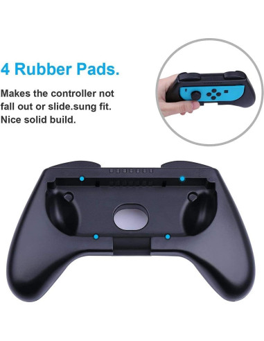 Agarraderas para Joy-Con Nintendo Switch HEYSTOP 3 en 1 Negro