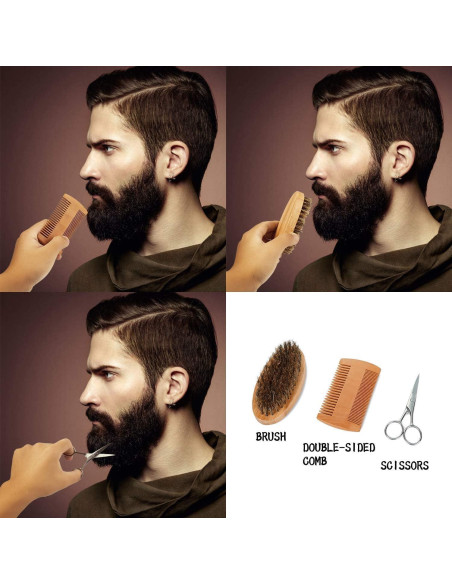 Kit de Cuidado de Barba Ceenwes 9 Piezas con Aceite y Jabón