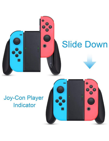 Agarraderas para Joy-Con Nintendo Switch HEYSTOP 3 en 1 Negro