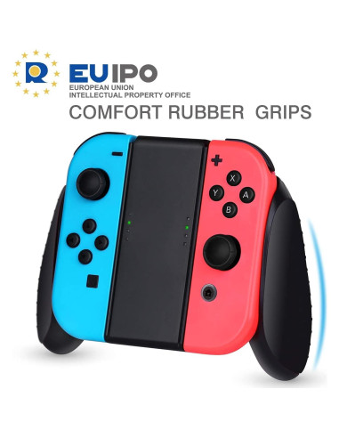 Agarraderas para Joy-Con Nintendo Switch HEYSTOP 3 en 1 Negro