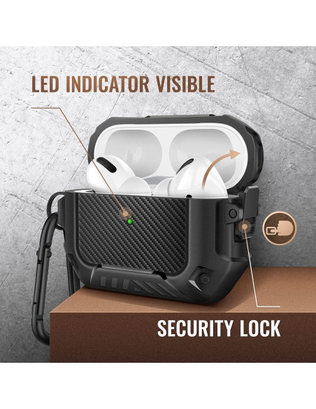 Funda protectora MOBOSI para AirPods Pro 2/1 generación negra