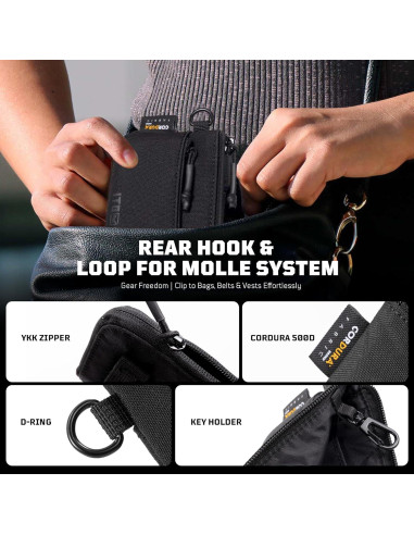 Monedero Minimalista 500D CORDURA Negro para Hombres