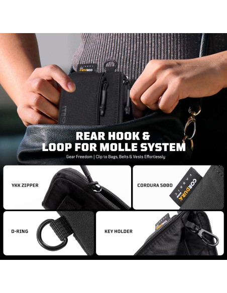 Monedero Minimalista 500D CORDURA Negro para Hombres