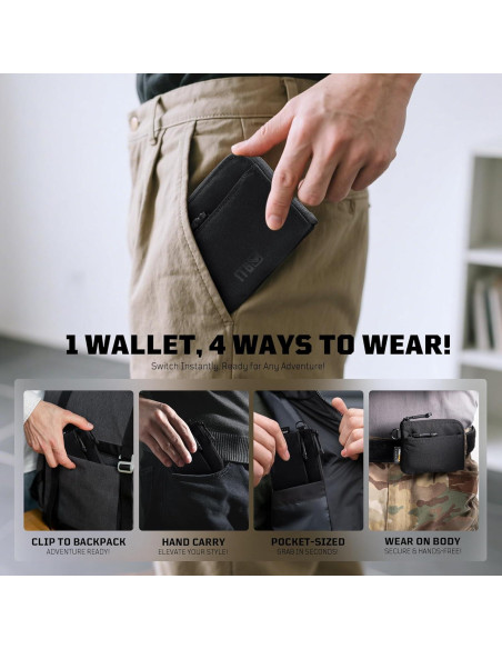 Monedero Minimalista 500D CORDURA Negro para Hombres