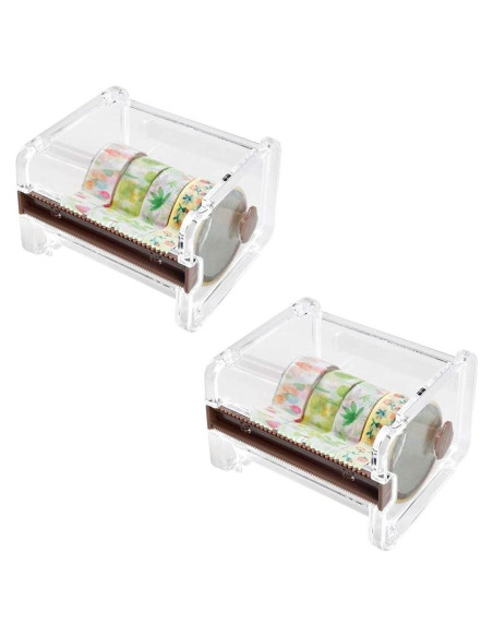 2 Dispensadores de Washi Tape FixWhat, Organizador de Cinta 10x9x7cm