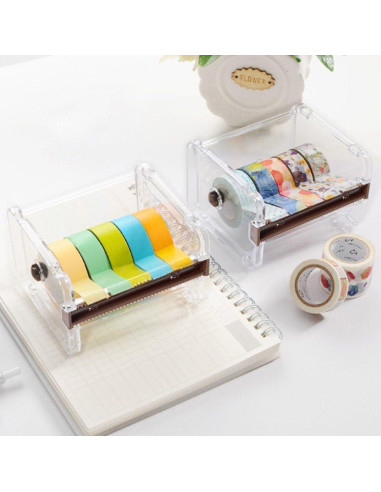 2 Dispensadores de Washi Tape FixWhat, Organizador de Cinta 10x9x7cm