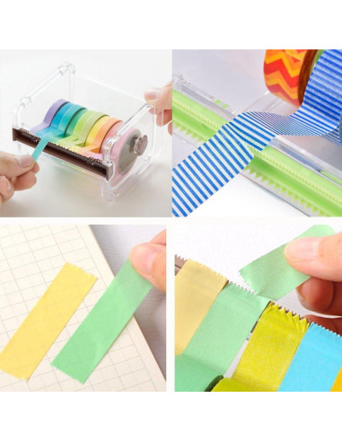 2 Dispensadores de Washi Tape FixWhat, Organizador de Cinta 10x9x7cm