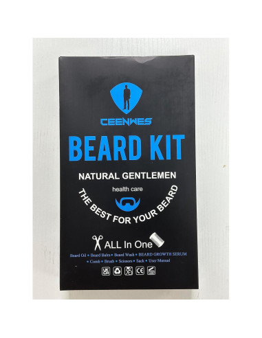 Kit de Cuidado de Barba Ceenwes 9 Piezas con Aceite y Jabón