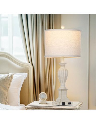 Juego de 2 Lámparas de Mesa Táctil Dimmable Cinyirong Blanco