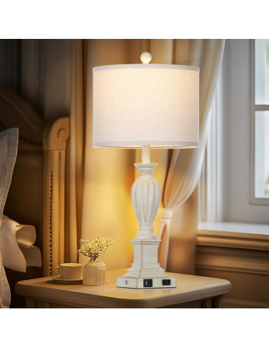 Juego de 2 Lámparas de Mesa Táctil Dimmable Cinyirong Blanco