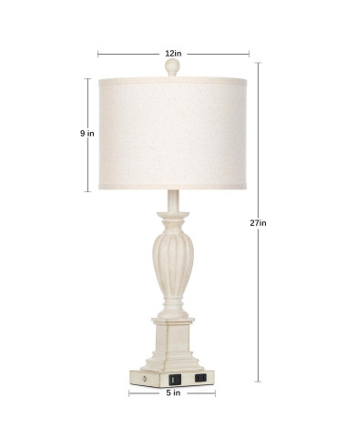 Juego de 2 Lámparas de Mesa Táctil Dimmable Cinyirong Blanco