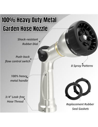 Boquilla de Manguera de Jardín V.C.Formark Metal 8 Patrones