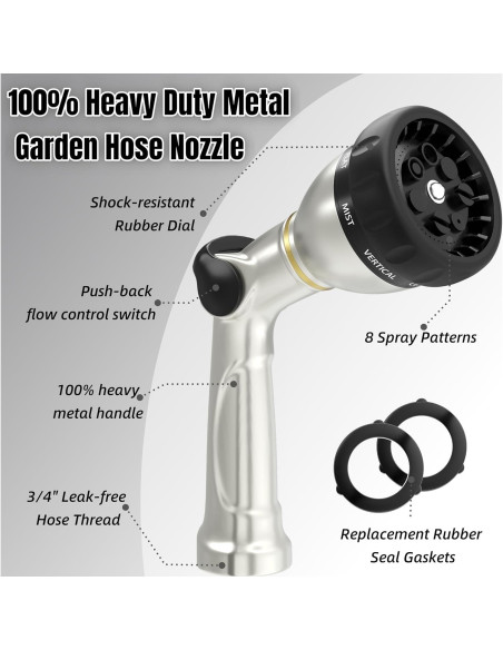 Boquilla de Manguera de Jardín V.C.Formark Metal 8 Patrones