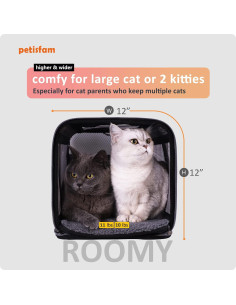 Transportadora Suave para Gatos Petisfam 43x30x30cm Gris 2