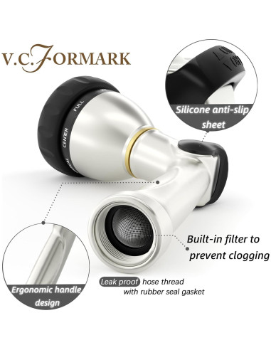 Boquilla de Manguera de Jardín V.C.Formark Metal 8 Patrones