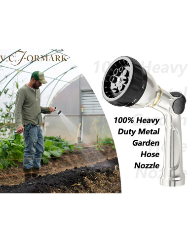 Boquilla de Manguera de Jardín V.C.Formark Metal 8 Patrones