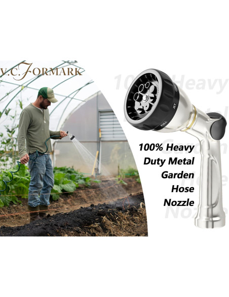 Boquilla de Manguera de Jardín V.C.Formark Metal 8 Patrones