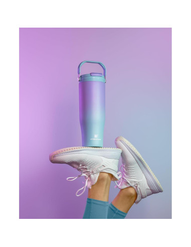 Taza de Viaje HYDRAFLOW 887 ml - Acero Inoxidable, Aislada, A Prueba de Fugas