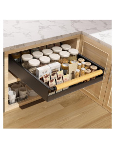 Organizador de Gabinete Deslizante Expandible Upesitom Negro 38.86 cm