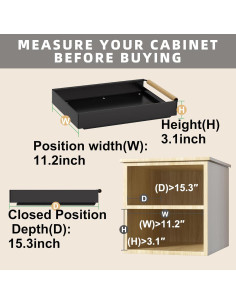Organizador de Gabinete Deslizante Expandible Upesitom Negro 38.86 cm 2