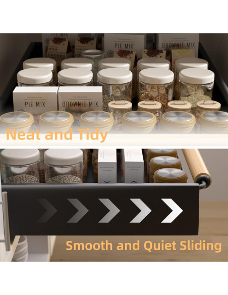 Organizador de Gabinete Deslizante Expandible Upesitom Negro 38.86 cm