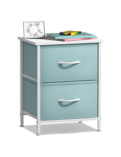 Mesita de Noche Sorbus DRW-2D-AQ con 2 Cajones - Almacenamiento Infantil