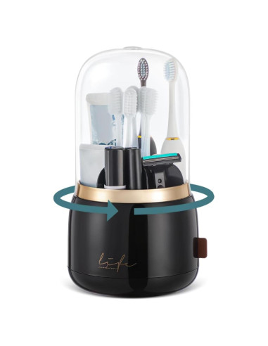 Soporte para Cepillos de Dientes EXIN DECHEN R55 Negro con Tapa