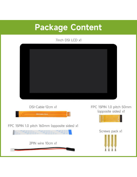Pantalla Táctil Capacitiva 7" Waveshare 800x480 para Raspberry Pi