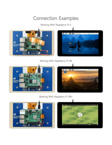 Pantalla Táctil Capacitiva 7" Waveshare 800x480 para Raspberry Pi